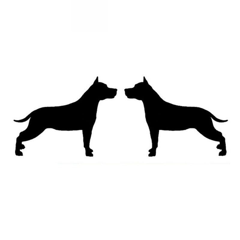 1 pair of county terrier animal decals fashion car decoration personality pvc waterproof decals black-white, 15cm * 5cm