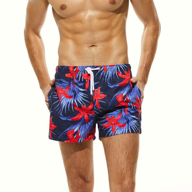 Seobean Youth Fashion Straight Beach Pants Casual Shorts Surf Vacation Shorts Men