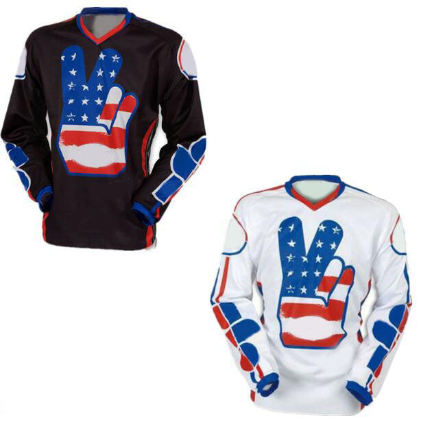 Motorcycle racing suit with long sleeves, men&#039;s mountain bike downhill jersey, polyester quick-drying T-shirt, the same style can be customized