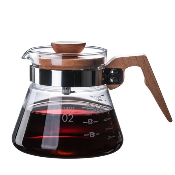 New Heatproof V60 Pour Over Coffee Dripper Glass Server Coffee Pot Coffee Kettle Brewer Barista Percolator maker 210330