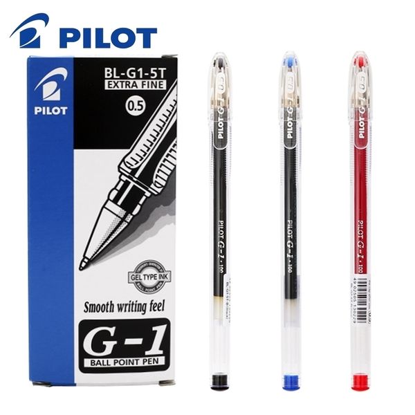 12pcs Pilot BL-G1 0.5mm Gel Pen Classic Style Large Capacity Exam Dedicated Water Pen Office Signature 210330