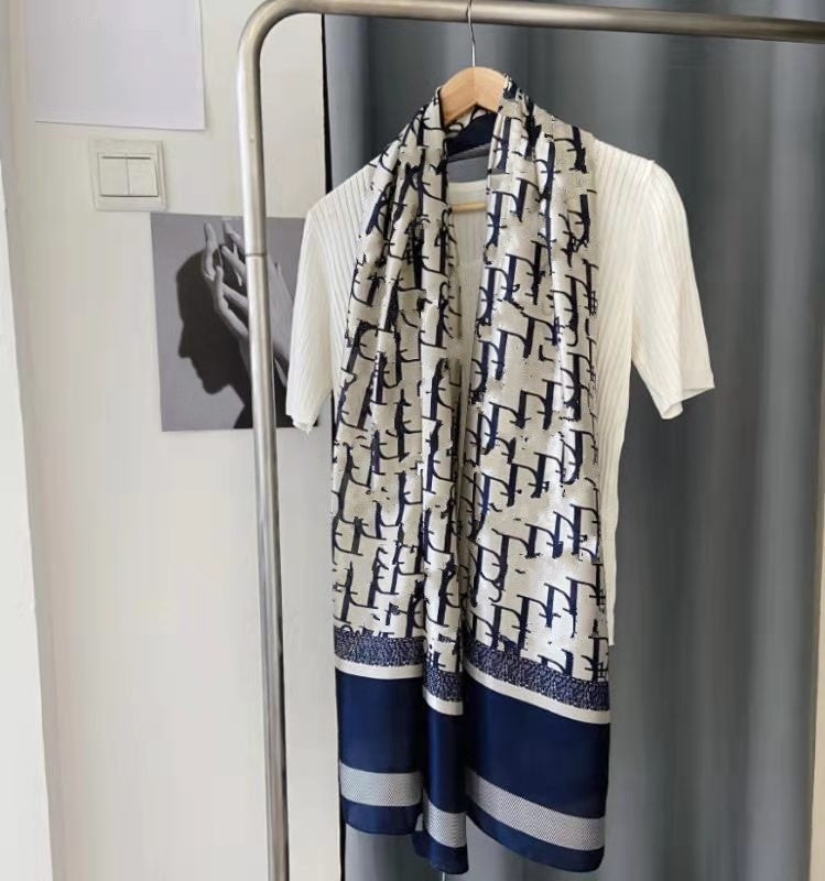 2021 65-180cm letter scarves womens senior long Single layer chiffon silk shawls Fashion tourism soft Designer gifts printing Scarf