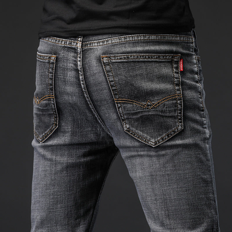 A 061 Smoke Grey Jeans Men The Spring And Autumn Period And The New Youth Elastic Straight Fall To Restore Ancient Ways Of Cultiv