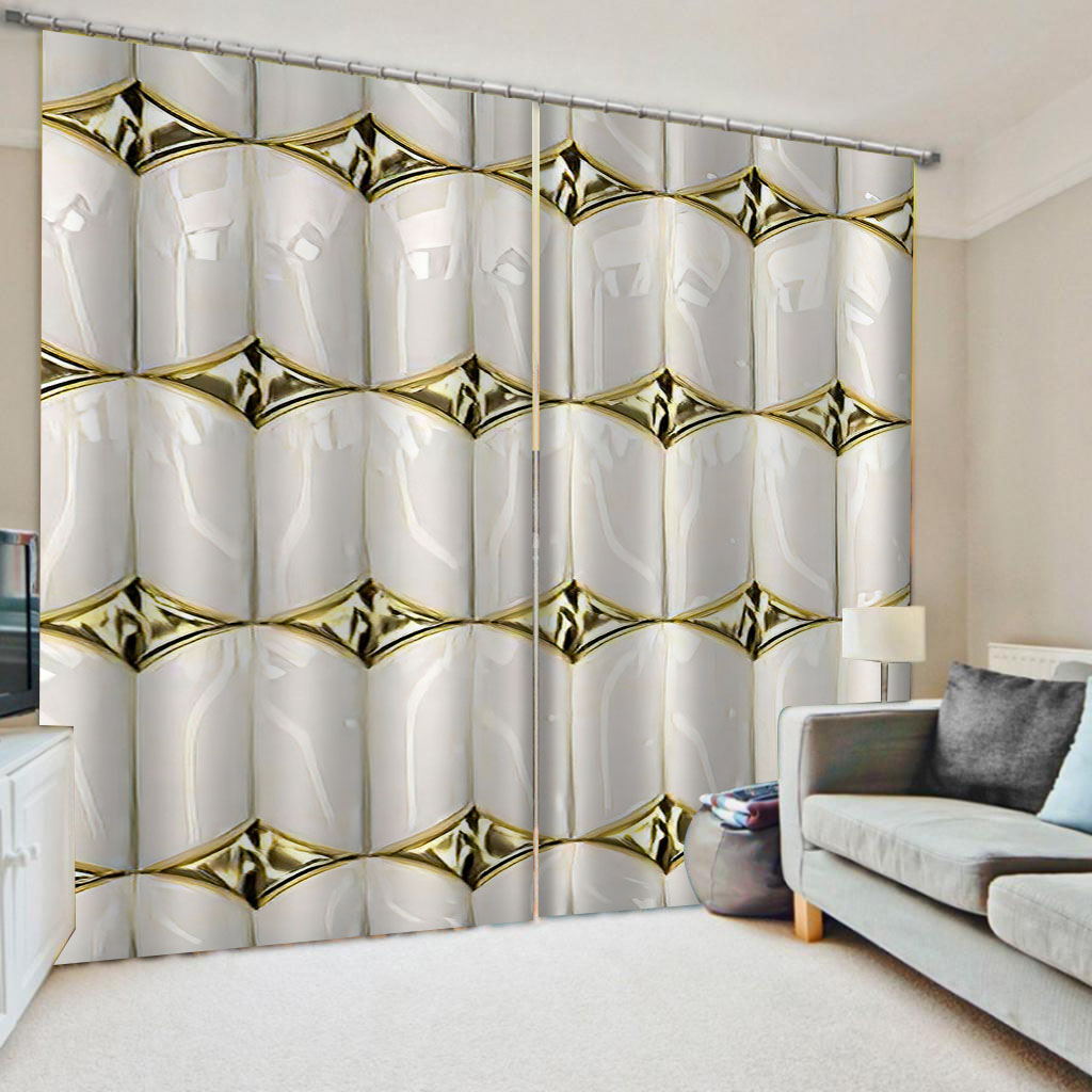 European Luxury 3D Curtain Printing Living Room Bedroom Curtains Decoration Window Kitchen Door Drapes