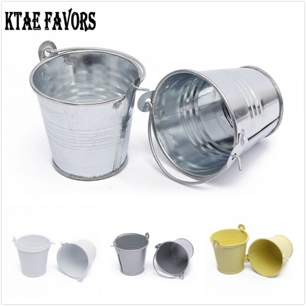 10Pcs Mini Metal Bucket Wedding Favors And Gifts Wedding Souvenirs Event & Party Supplie Metal Flower Pots De Fleur Home Decor 210402