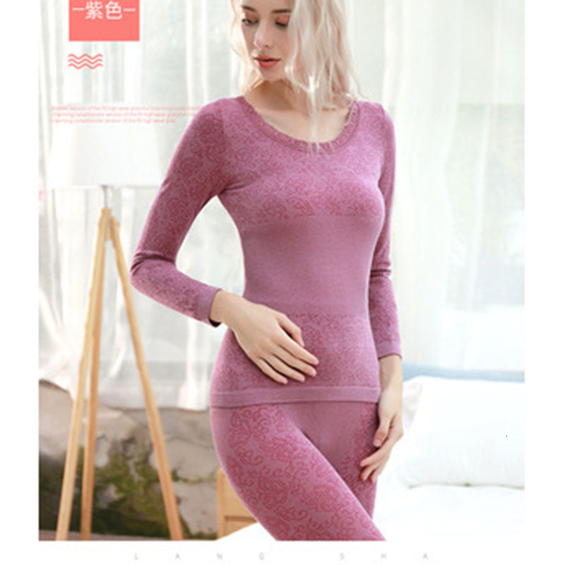 sleepwear Set Woman Thermal Clothing Suit Long Sleeve Top Warm Pants Winter Leggings Thermo Underwear Undershirt