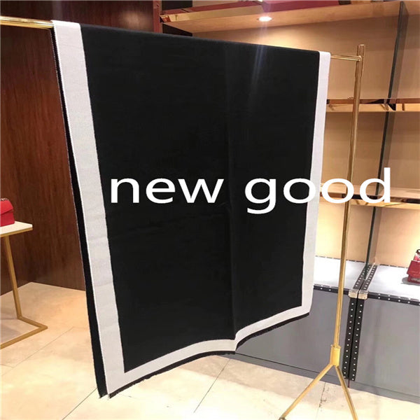 Brand Womans Wraps senior Autumn winter Cashmere blended shawls Designer Shawl luxury scarves Double sided Black bandana echarpe