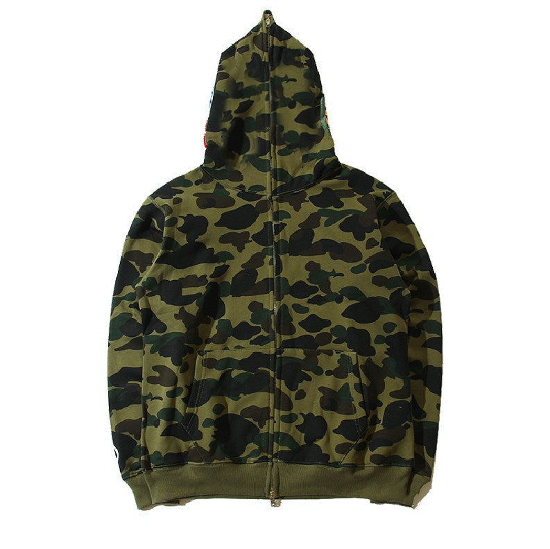 Famous designer men&#039;s sweater hoodie jacket camouflage shark head autumn and winter pure cotton season multicolor S-XXL size