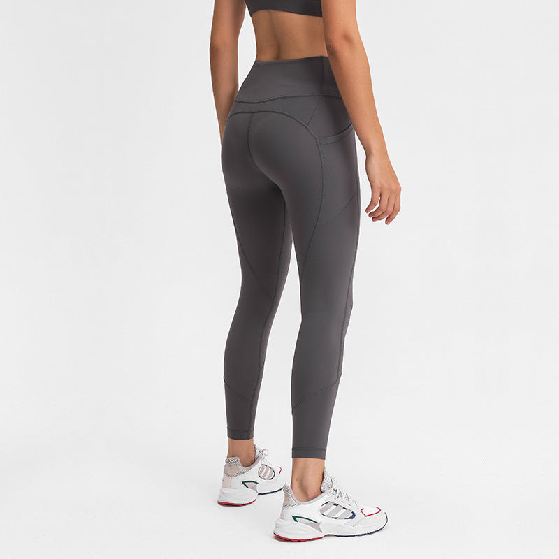 T-free Stereo Splicing Yoga Leggings Pant High Waist Hip Side Pocket Sports Capris Women&#039;s Pants Running Fitness Leggins Trouses