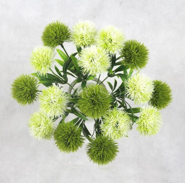 Artificial Flowers Green Real Touch Dandelion Fake Simulation Plants Plastic Flower Home Wedding Decoration Length 25cm DB690