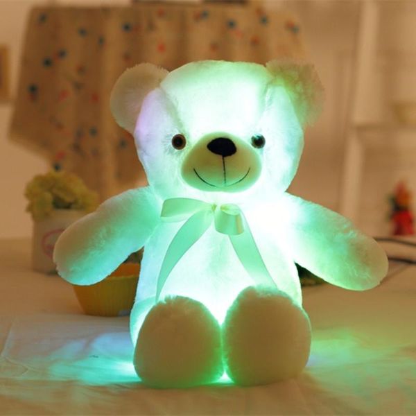 kid gift plush toy 50cm luminous doll teddy bear Bow tie with built-in led colorful light function Valentine&#039;s day