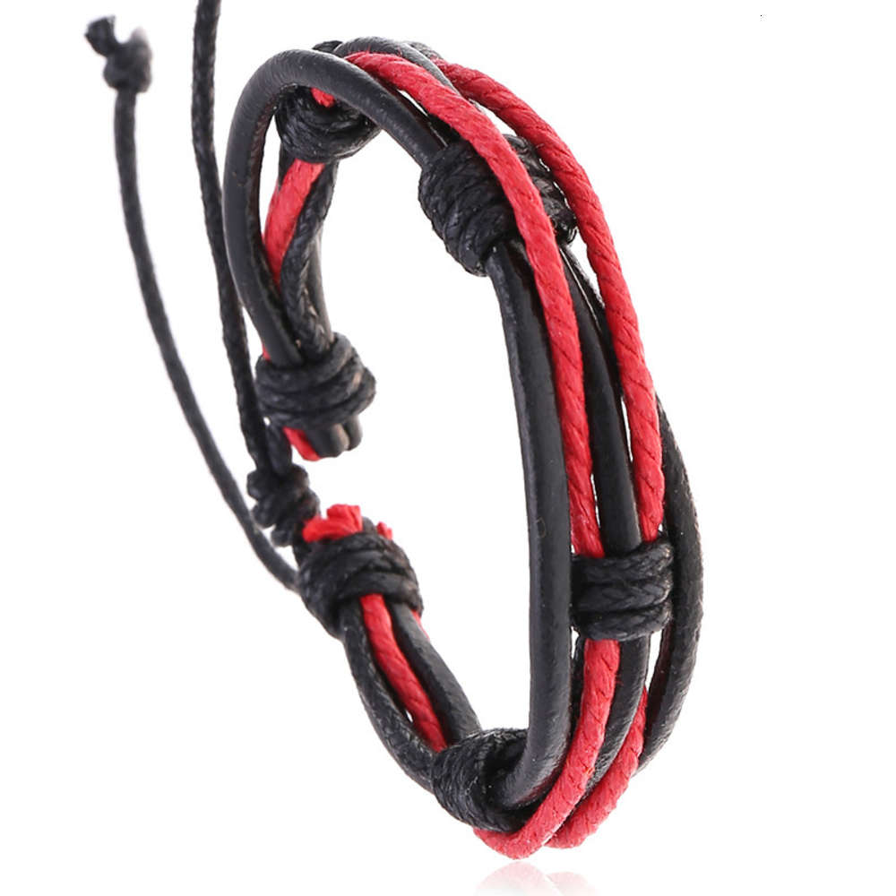 Knitting multi-layer Leather Bracelet women&#039;s adjustable multicolor simple jewelry Yiwu Small Commodity