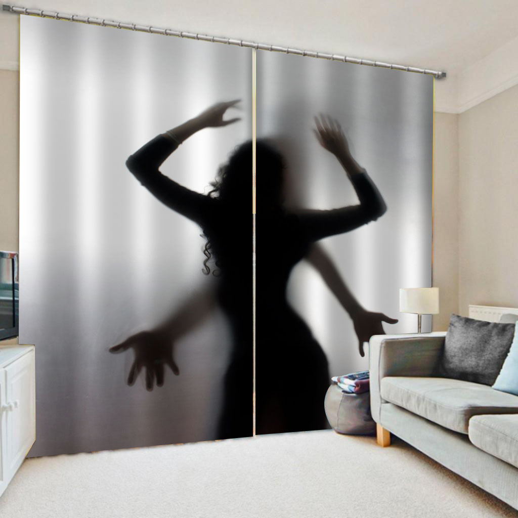 European Style 3D Curtains For Window Treatment Creative People Shape Blackout Curtain Drapes
