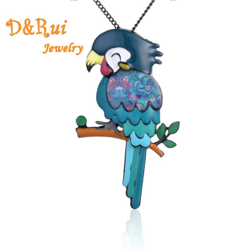 Pendant Necklaces Blue Bird Pendants & Black Long Chains Fashion Women Alloy Neckless Female Friends Choker Necklace Accessories