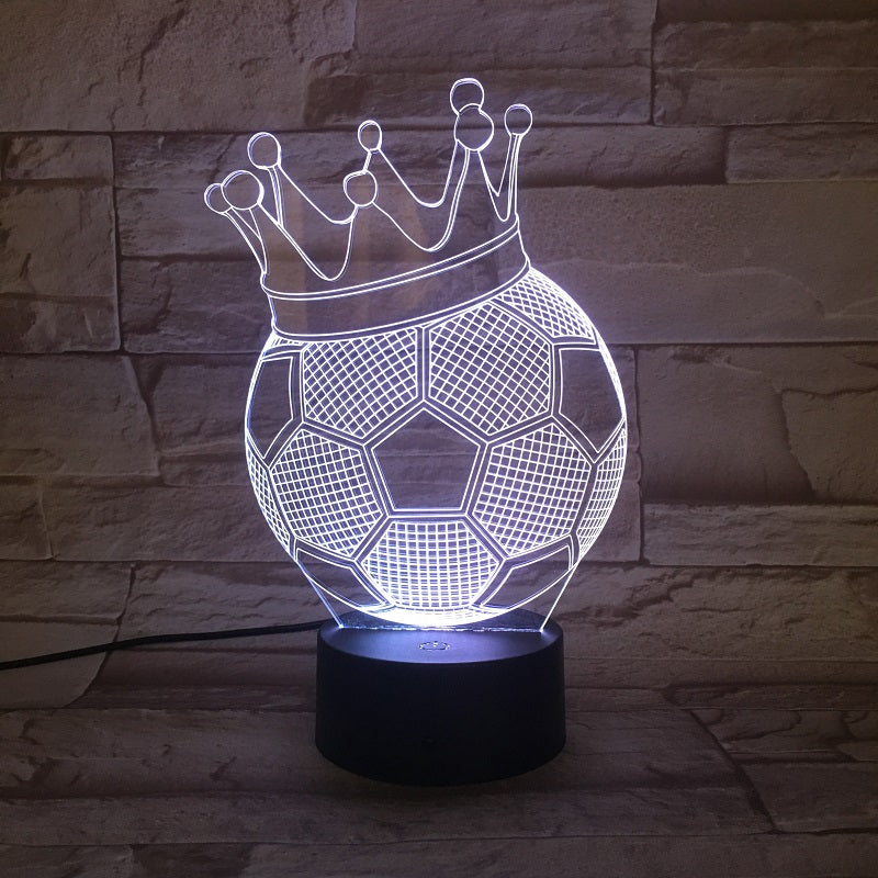 3D Illusion Nightlight Soccer Night Light LED Touch Switch Desk Lamp Bluetooth Speaker Control Room Decoration Football Fans Gift