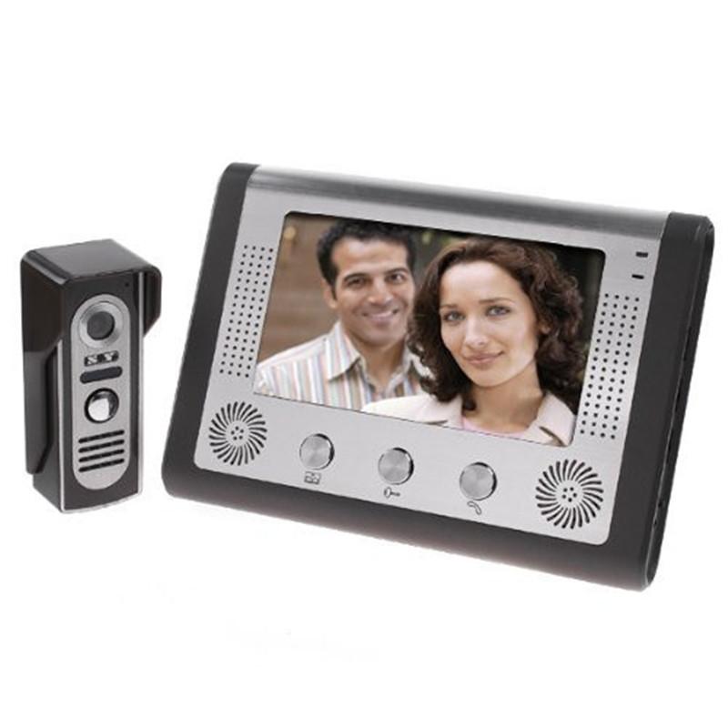Video Door Phones Visual Intercom Doorbell 7&#039;&#039; TFT Color LCD Wired Phone System Indoor Monitor 700TVL Outdoor IR Camera Support Unlock
