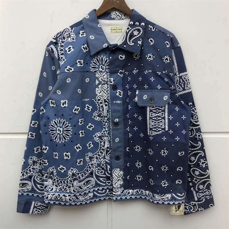Men&#039;s Jackets Cashew Flower Kapital Denim Jacket Men Women 1:1 Top Quality Button Coat Cargo Outerwear Clothing Windbreaker Est3 38BT