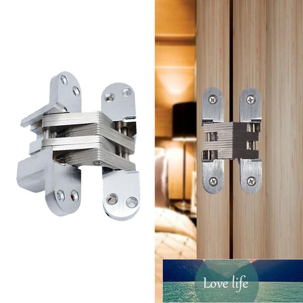 Door 2pcs 13*60mm Stainless Steel Hidden Hinges Built-in Concealed Cross Heavy-loading Folding Hinge Home Improvement Hardware