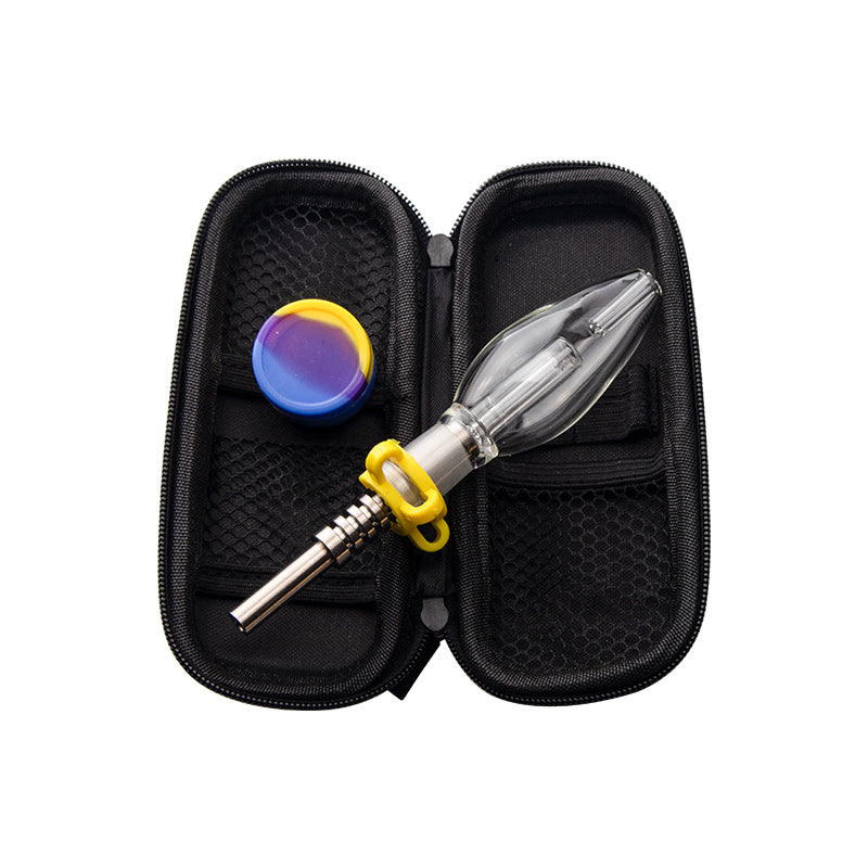 Glassvape168 CSYC NC019 Hookah Oil Rigs Glass Pipes Bag Set 14mm Titanium Quartz Banger Nail Bubbler Pipe Dab Rig Bong