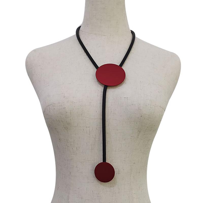 Pendant Necklaces YD&YDBZ Handmade Red Round Button Pendants Necklace Women Gothic Black Leather Rope Choker Chain Costume Jewelry Festival