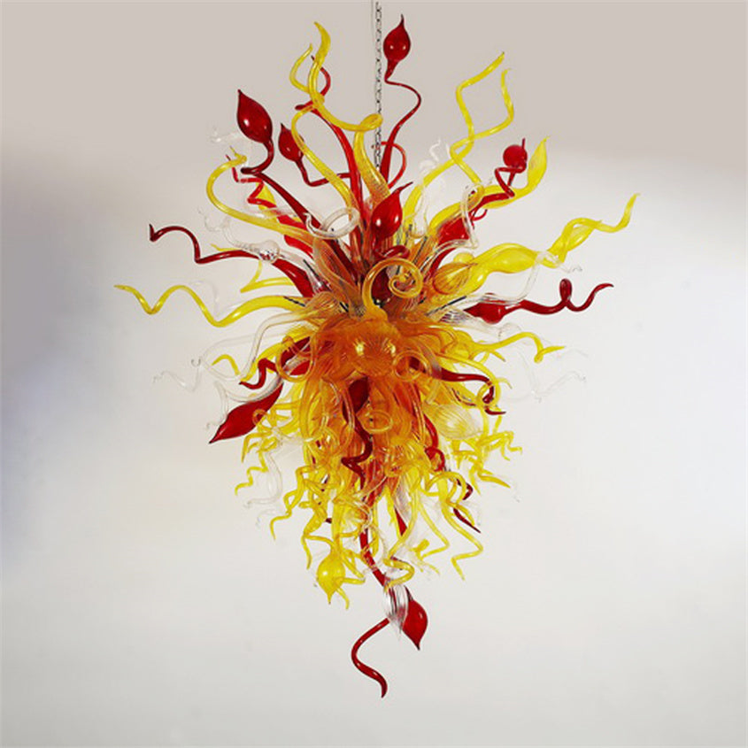 Modern Pendant Lamps Lightings Chandeliers for Dining Room Multicolor Chandelier with LED Bulbs Handmade Blown Glass Lights Art Decorative 80cm Wide