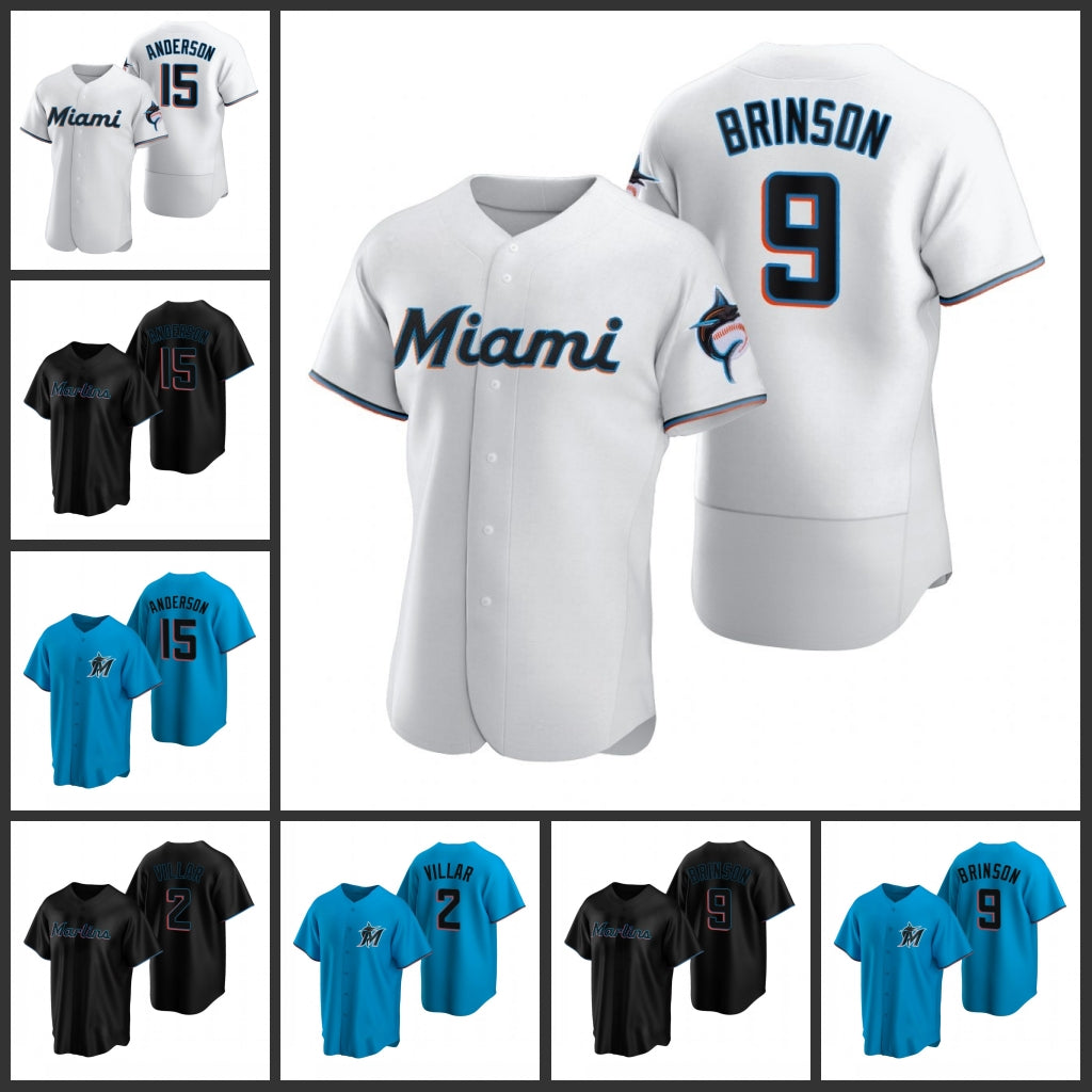 Miami&#13;Marlins&#13;Men Lewis Brinson Brian Anderson Jonathan Villar Women Youth Jersey