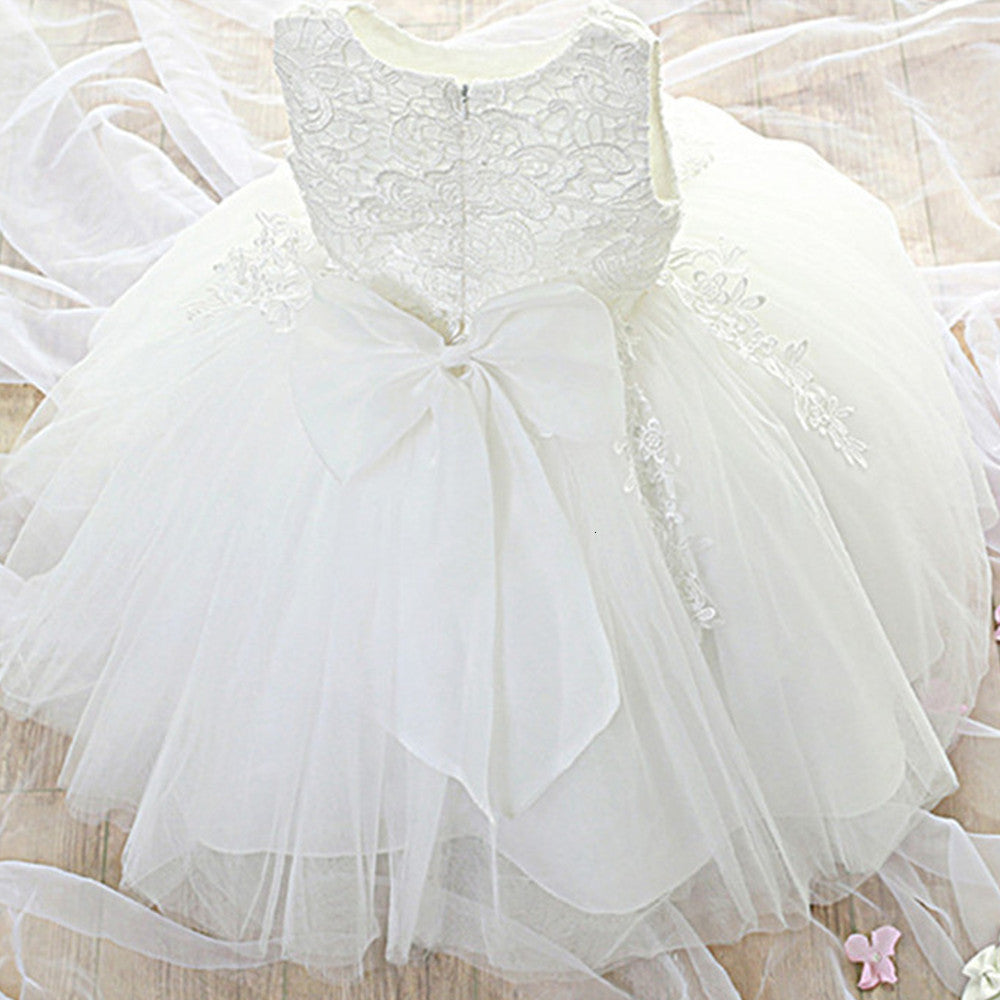 Girl&#039;s Newborn Girl Infant Party Dresses for Girls 1 Year Birthday Dress Lace Christening Gown Baby Clothing White Baptism 1027