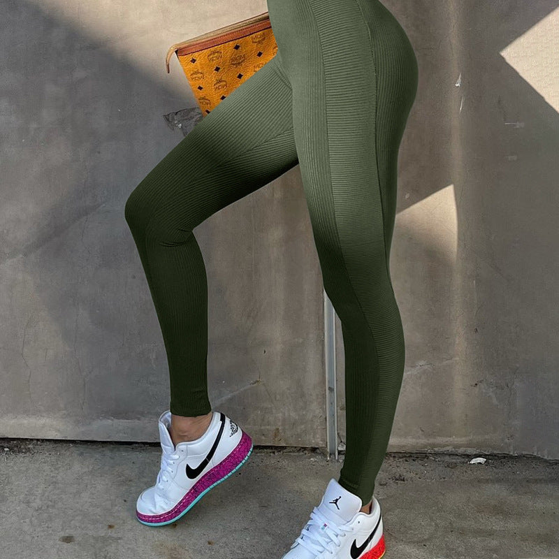 Women&#039;s Leggings Spring High Waist Woman Tracksuit Pants Tights Push-up Sport Women Fitness Gym Workout Khaki 0IET