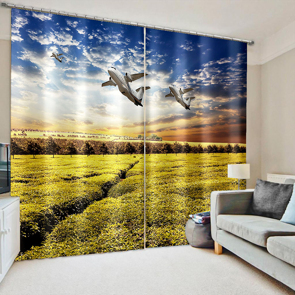 Photo green nature scenery curtain 3D Window Curtains For Living Room Bedroom Drapes Cortinas