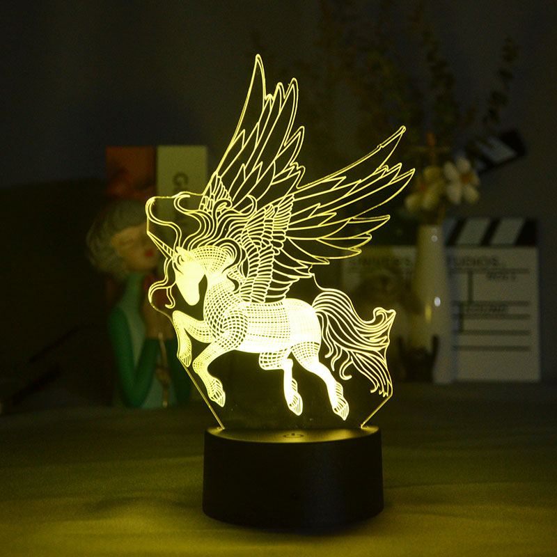 RGB Color 3D Illusion Night Light Touch Sensor LED Desk Lamp Kid Nightlight Atmosphere Smart Phone Control Room Decor Child Gift