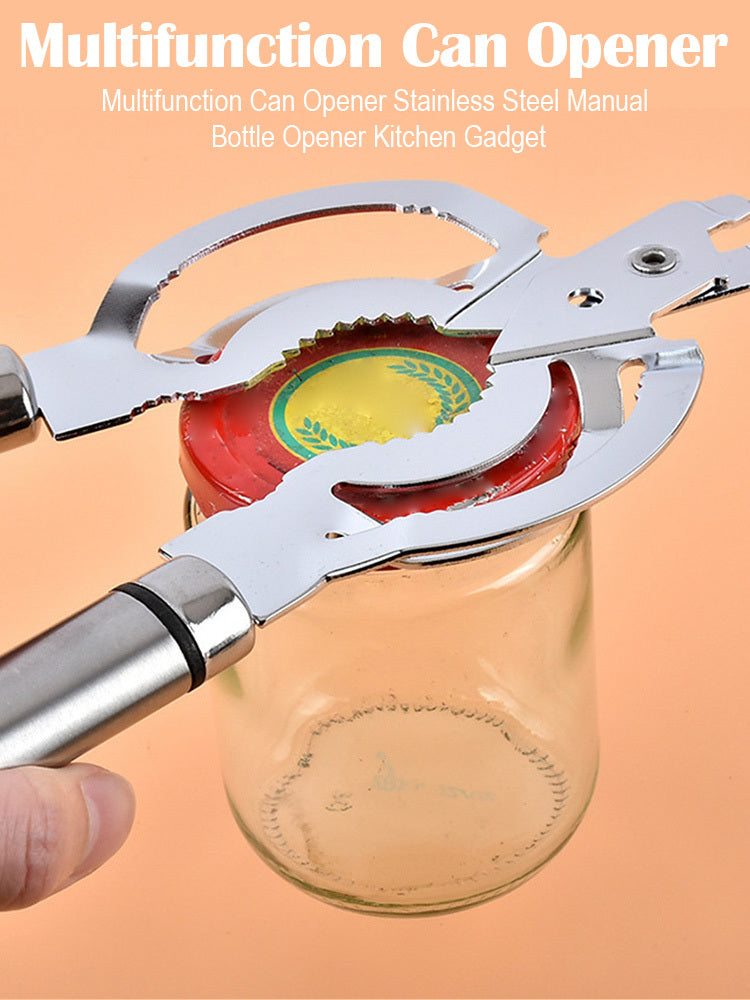 Multifunction Can Opener Stainless Steel Manual Bottle Opener Kitchen Gadget For Canned Fruit Canned Beef Canned Chicken