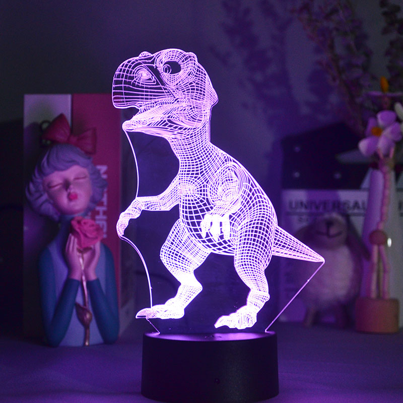 LED 3D Desk Lamp Kids Night Light Dinosour Smart Phone Control Nightlight Color Changing Home Atmosphere Decor Child Gift