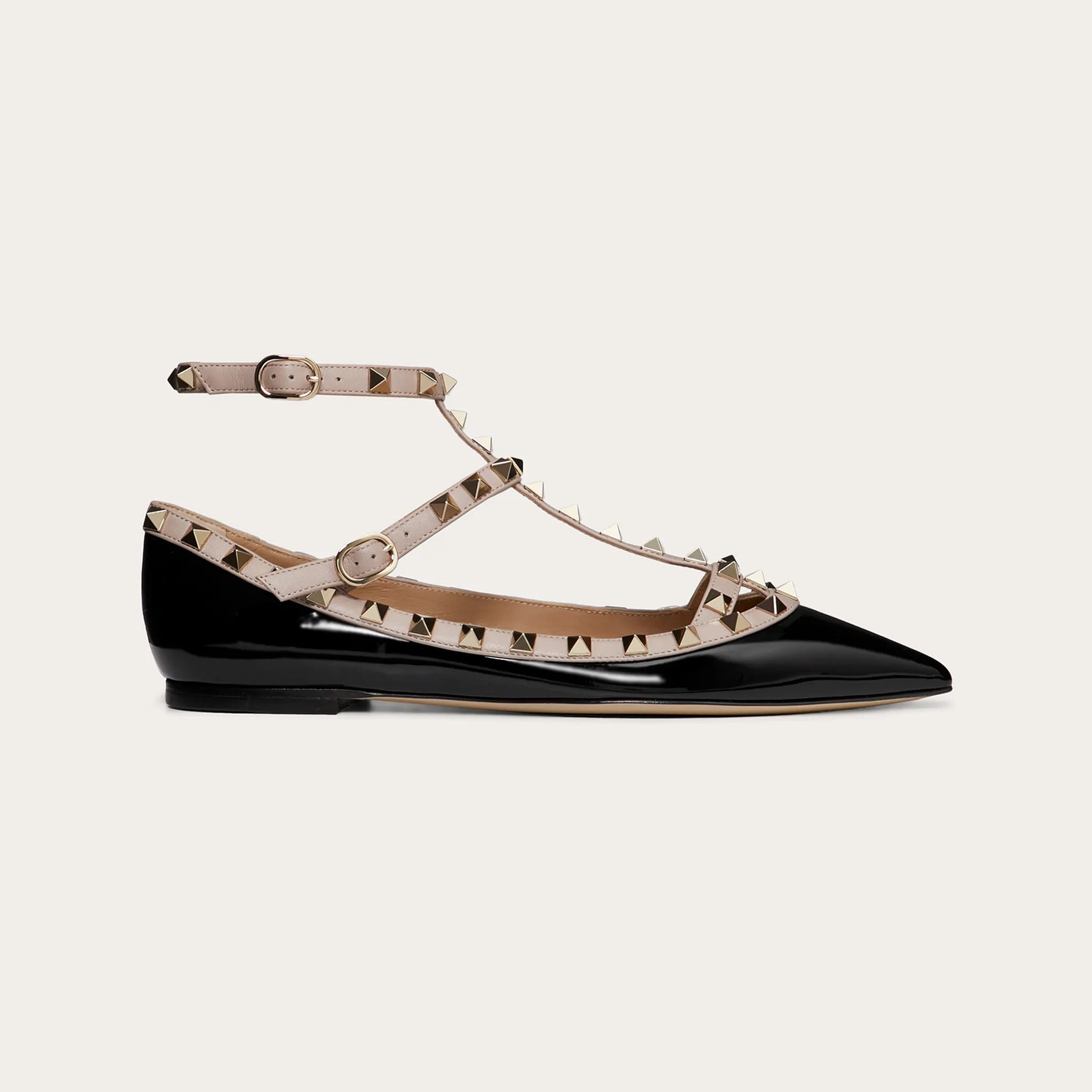 Patent Rockstud Caged Ballet Flats Shoes 1:1