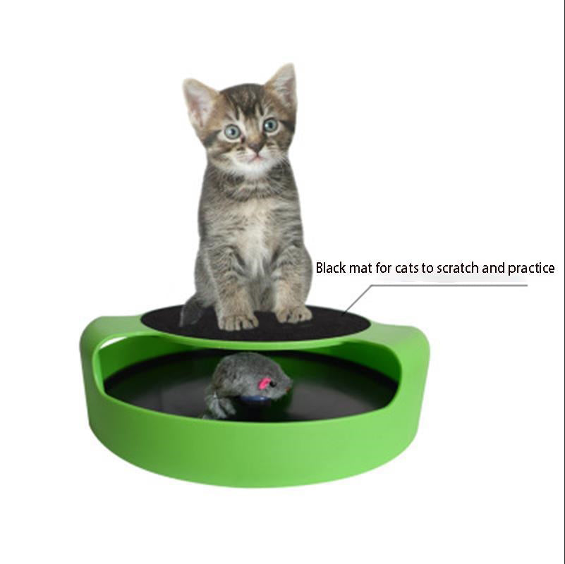 Cat Toys Interactive With Running Mice And Scratching Pad Durable Safe Kitten Cat Game Exercise No Battery Needed