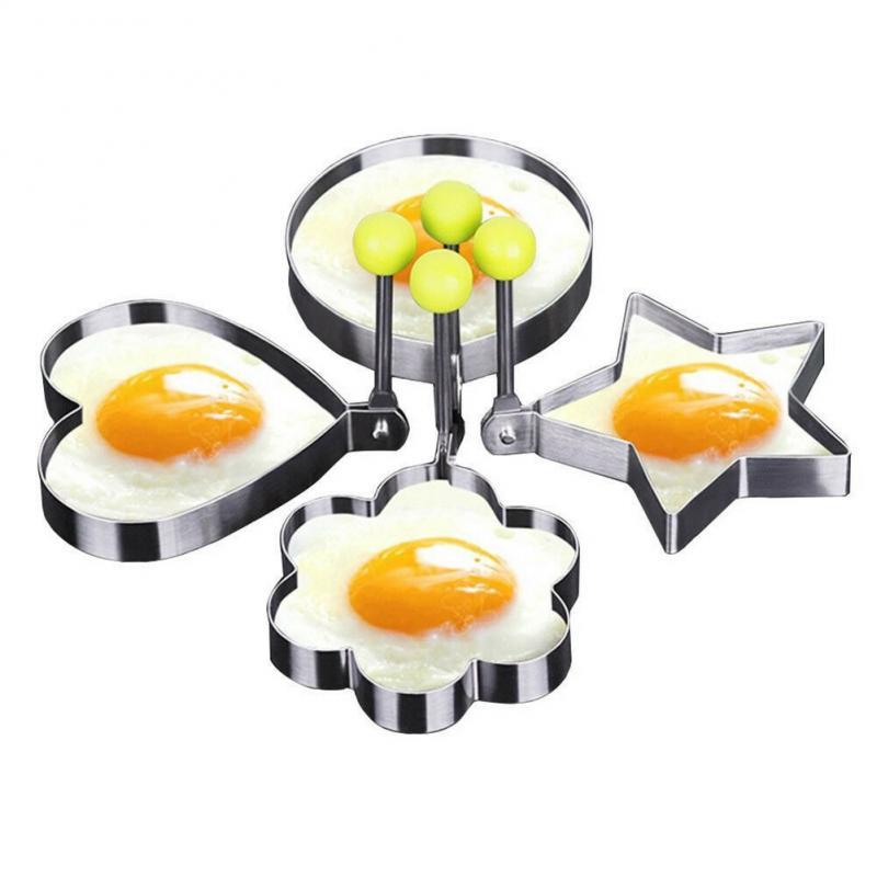 5 Shapes DIY Stainless Steel Fried Egg Shaper Egg Mold Breakfast Egg Pancake Rings Sand Kitchen Tools Utensil Baking Tools