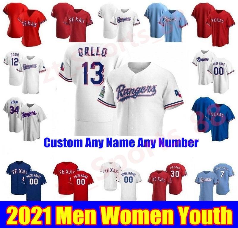 2021 Texas Men Women kids youth Baseball Jerseys 13 Joey Gallo Authentic Rougned Odor Choo Elvis Andrus Ronald Guzman Adrian Alexis jersey