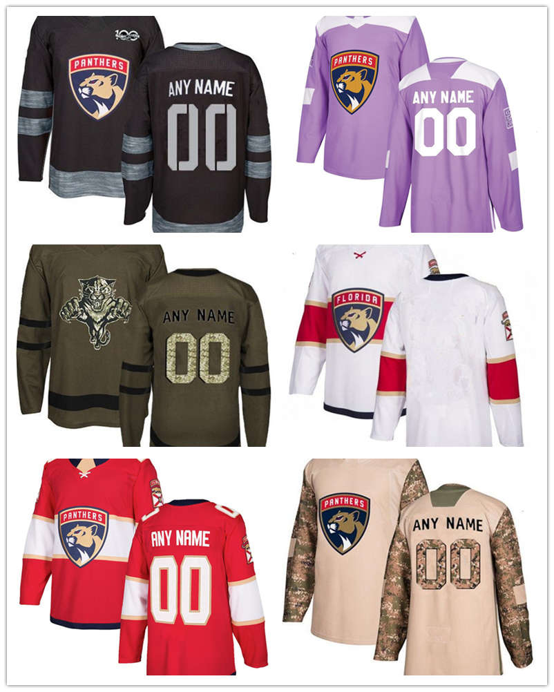 Custom Hockey Jerseys 2019 2020 2021 News Florida Panthers red And the army green hockey Jerseys Multiple styles Mens Any Name Any Number
