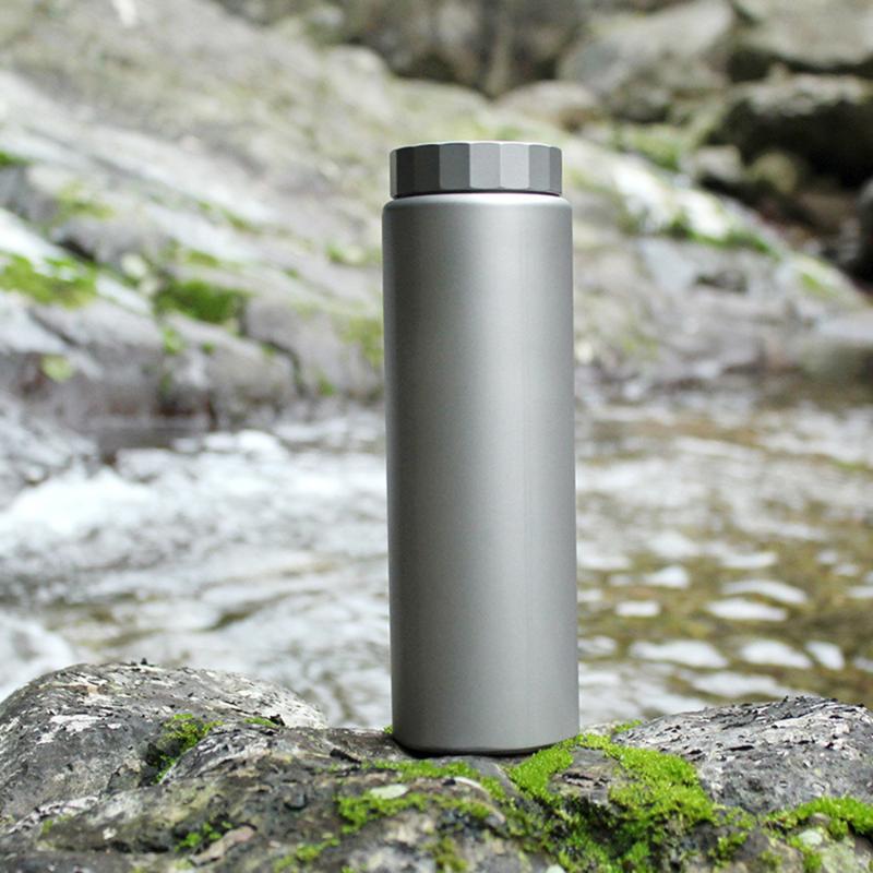 400ML-600ML Titanium Water Bottle Sports Wide Mouth Drinking Outdoor Camping Equipment Hiking Picnic