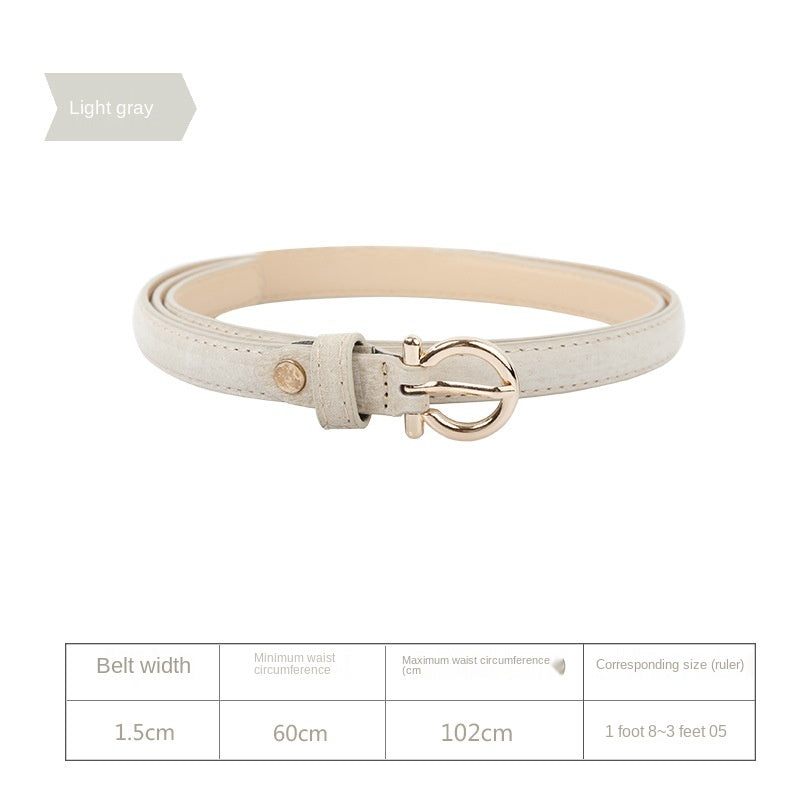 Trendy fashion ladies belts luxury design smooth buckle multi-color youth version retro high quality belt free gift box