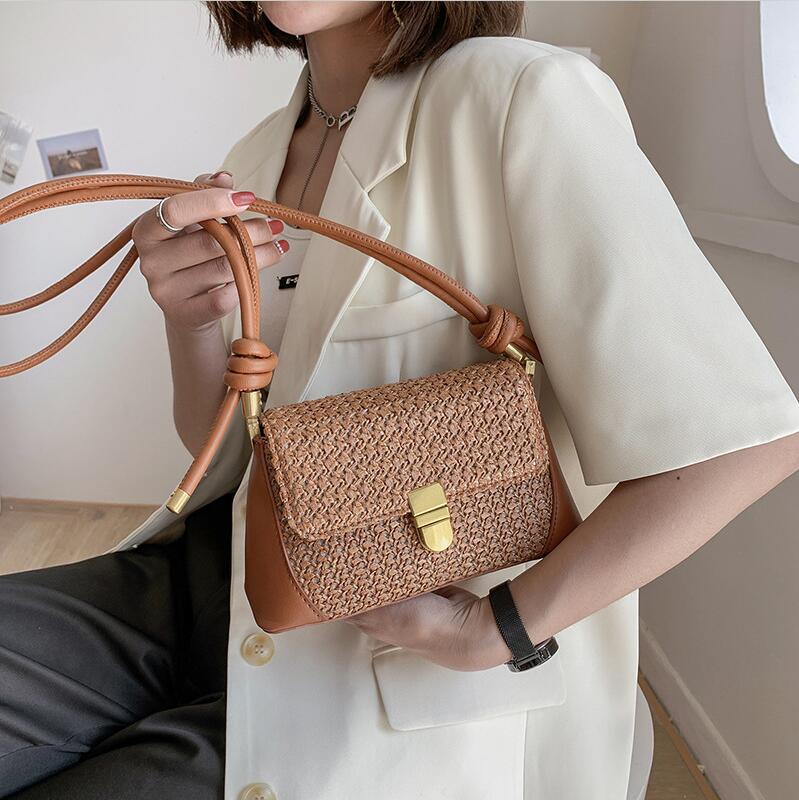 Factory wholesale women handbag Joker summer Knitting beach bag small fresh straw womens messenger bags sweet foreign Crochet handbags