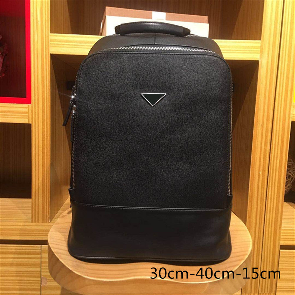 Men&#039;s black leather backpack classic fashion leisure office sports outdoor fitness rock climbing waterproof large capacity travel bag