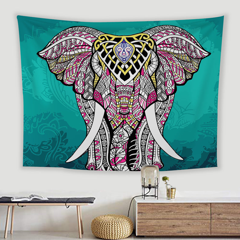 Large High Quality Wholesale 150*200cm Printed Colorful Elephant Tapestry Wall Hanging for Room Office House Garden Decoration