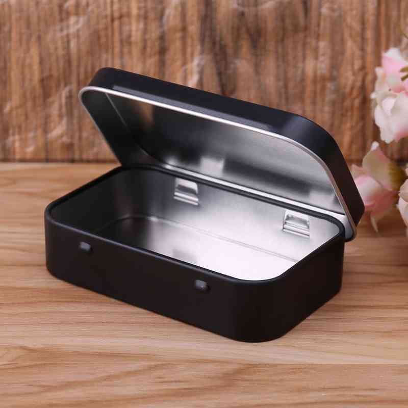 Survival Kit Tin Small Empty Metals Tin Silver Black Gold Flip Opbergbox Case Organizer for Money Coin Candy Key Jewelry Case