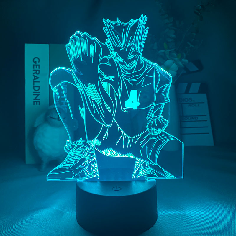 Cartoon 3D LED Night Light Lamp APP Control Anime Nightlight Haikyuu Color Changing Desk Lampwith Remote Cool Birthday Gift for Kids