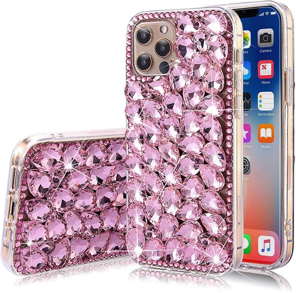 diamond glitter bling cell phone cases for iphone 6 7 8plus xr xs 11 12 13 14 pro max crystal tpu antidrop moblie phone covers
