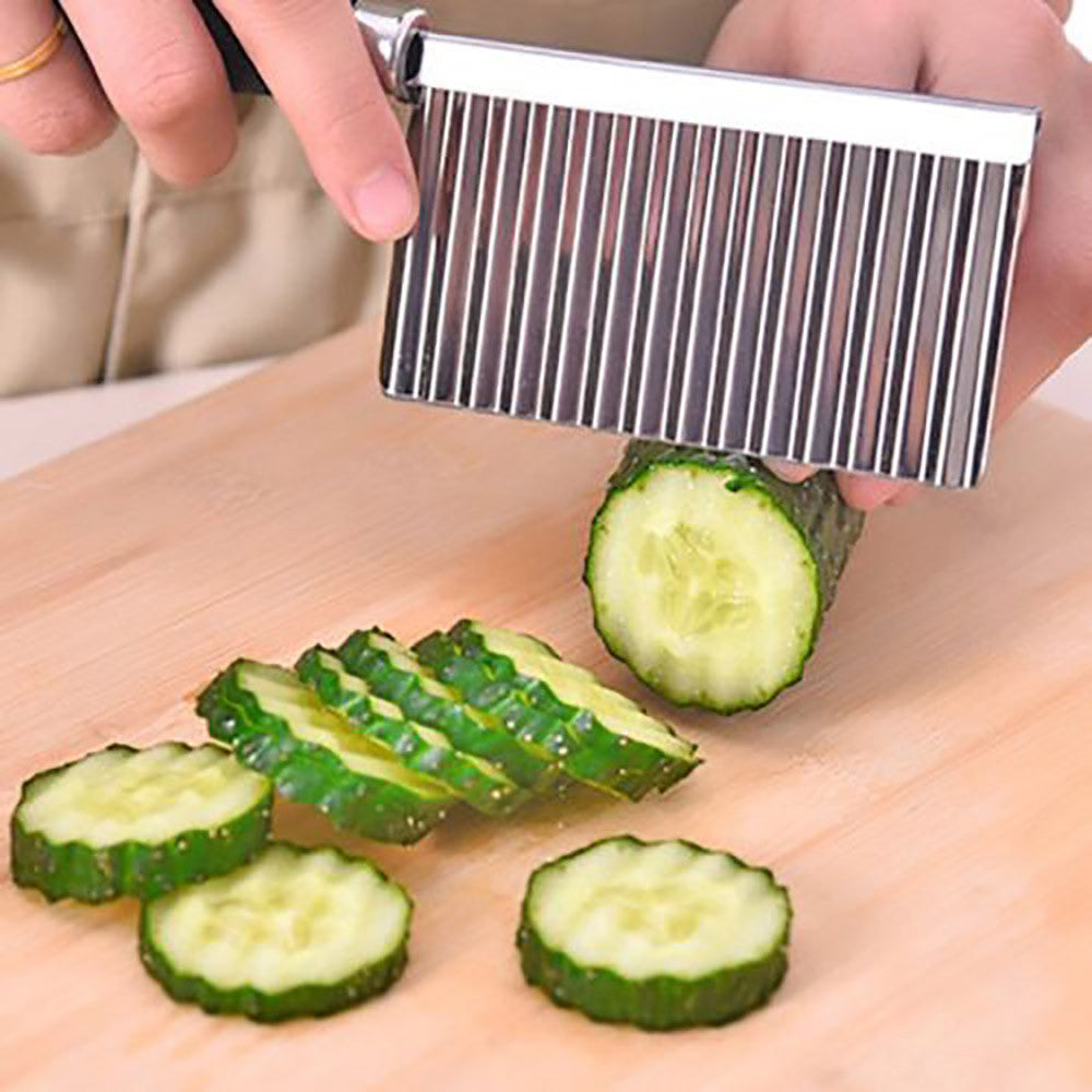 Sharp corrugated cucumber stainless steel tool Kitchen plant gadget fruit cut corrugated potatoes sharp tool kitchen accessories