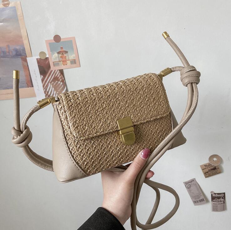 Factory wholesale women handbag Joker summer Knitting beach bag small fresh straw womens messenger bags sweet foreign Crochet handbags