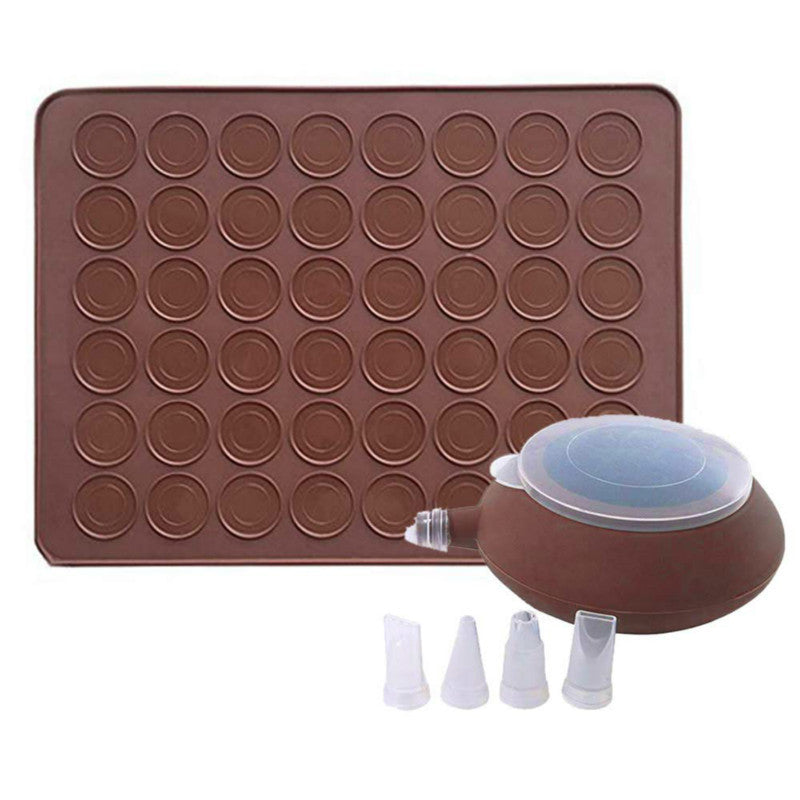 Macaron Silicone Mat Non-Stick Baking Mold Set 30 Capacity Macaron Pot Cake Decorating Supplies Bakeware Mat Useful Tools