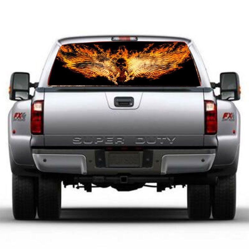 1PC Whitetail Buck Oak Ambush Rear Window Graphics Decals Hunting Camouflage Truck