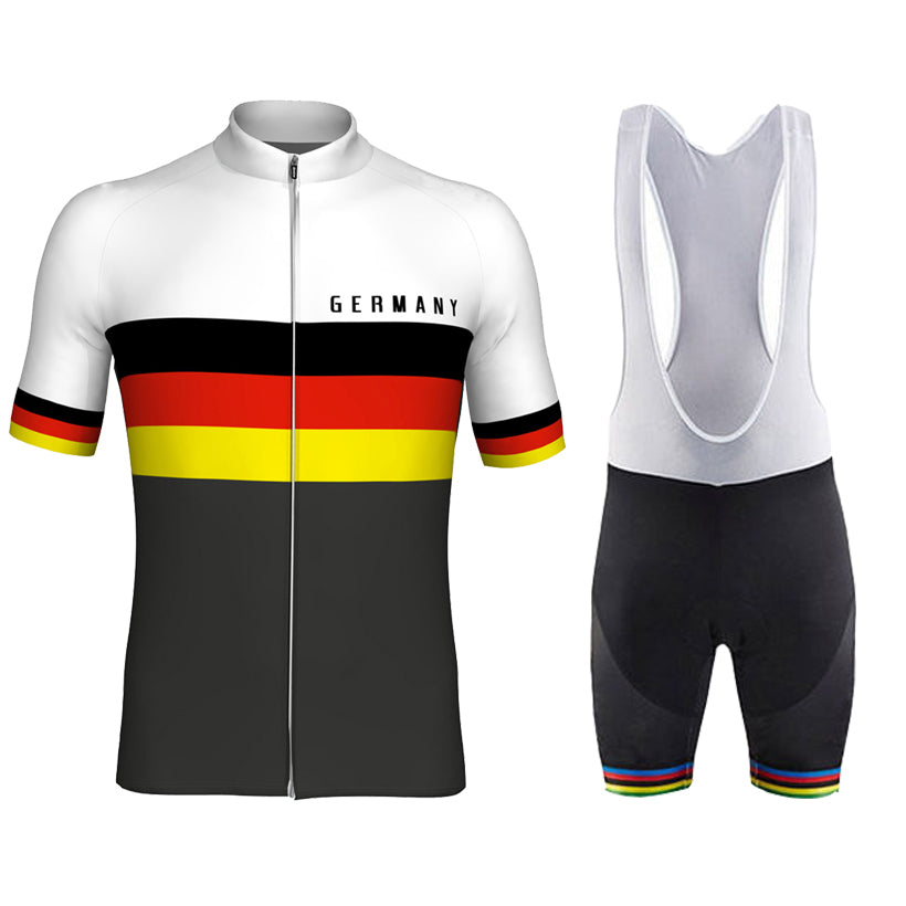 Tour De France 2021 Germany National Team Champion Cycling jersey Set ropa Ciclismo Men&#039;s Summer Breathable Cycling Clothing MTB Bike Jersey Bi